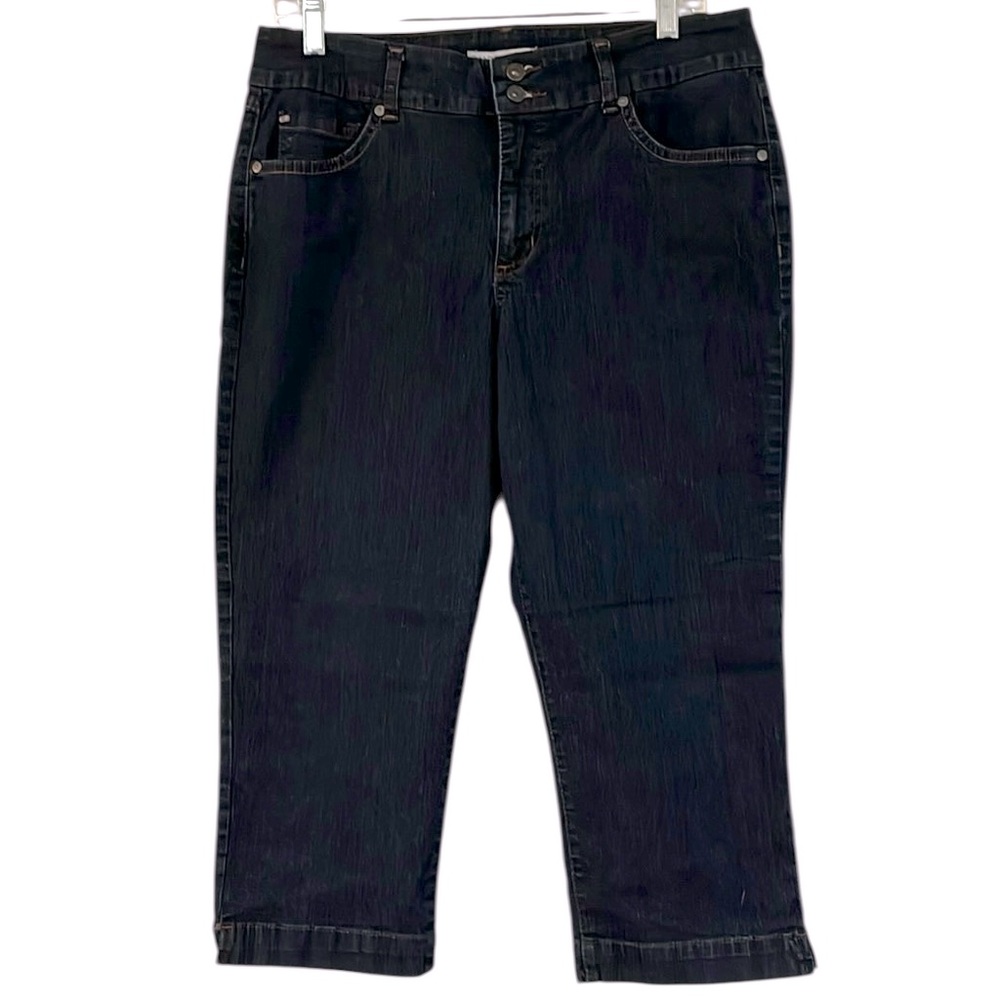 BANDOLINOBLU BOHEME NO CUFF MISSY SAMS FIVE POCKET DENIM CAPRI JEANS BLU SIZE 12